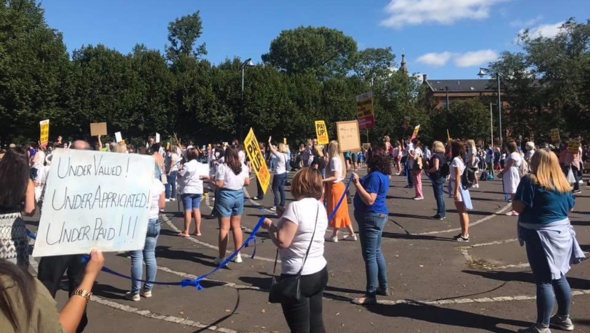 NHS Workers Say No protest in Glasgow