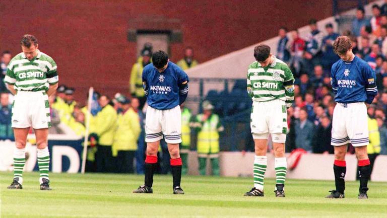 Old Firm: Rivalries were set aside to remember those who were killed.