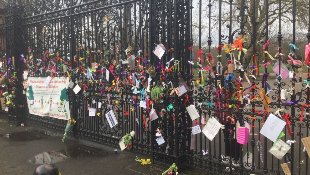 Tributes paid at a Reclaim These Streets vigil in Glasgow.