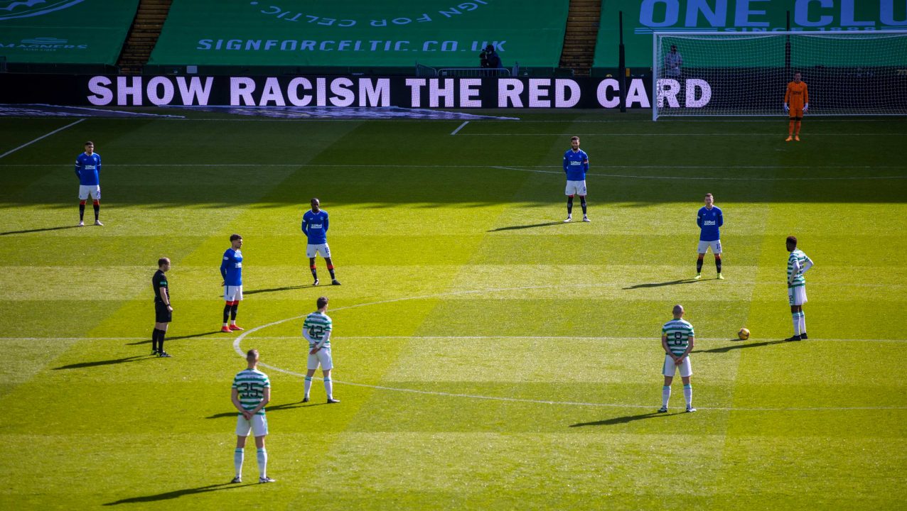 Celtic and Rangers make stand against racism before derby kick off