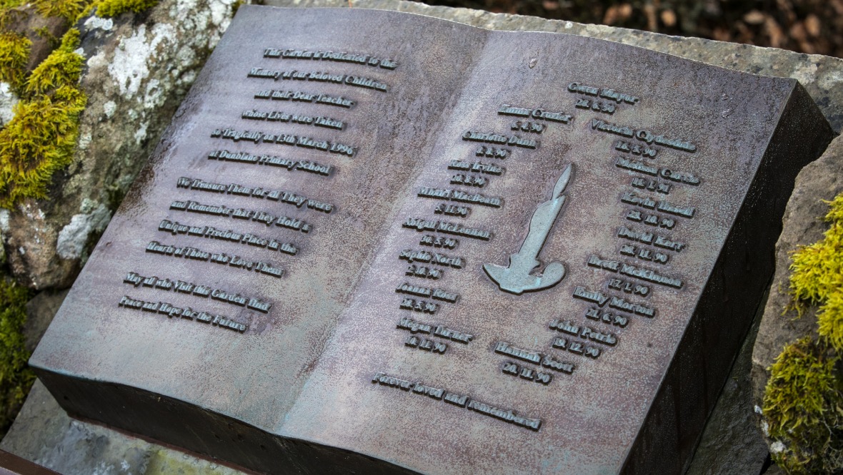 Garden of Remembrance: A memorial plaque for the victims of the massacre.