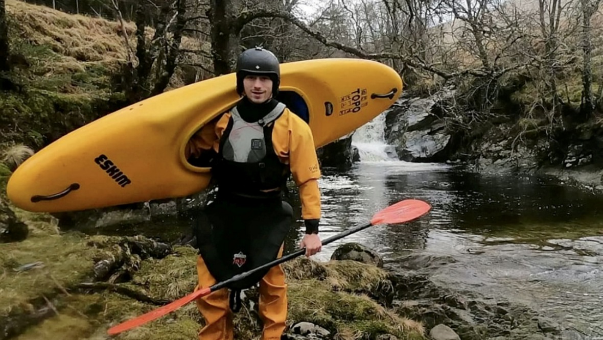 Ewan Campbell, 19, was paddling alone when a seal lunged at his kayak.