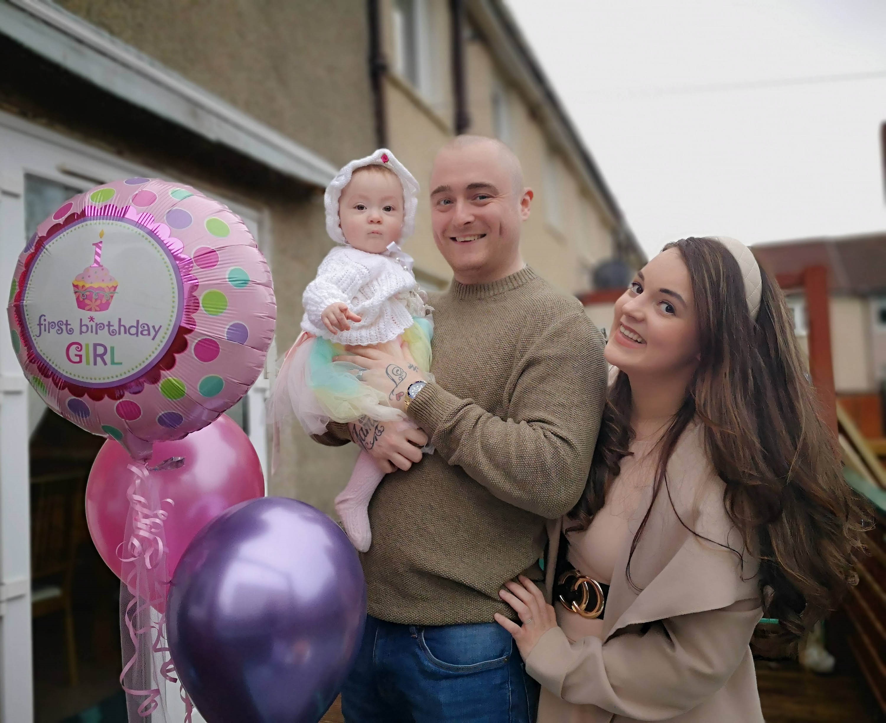 Baby Peyton's first birthday celebrations.