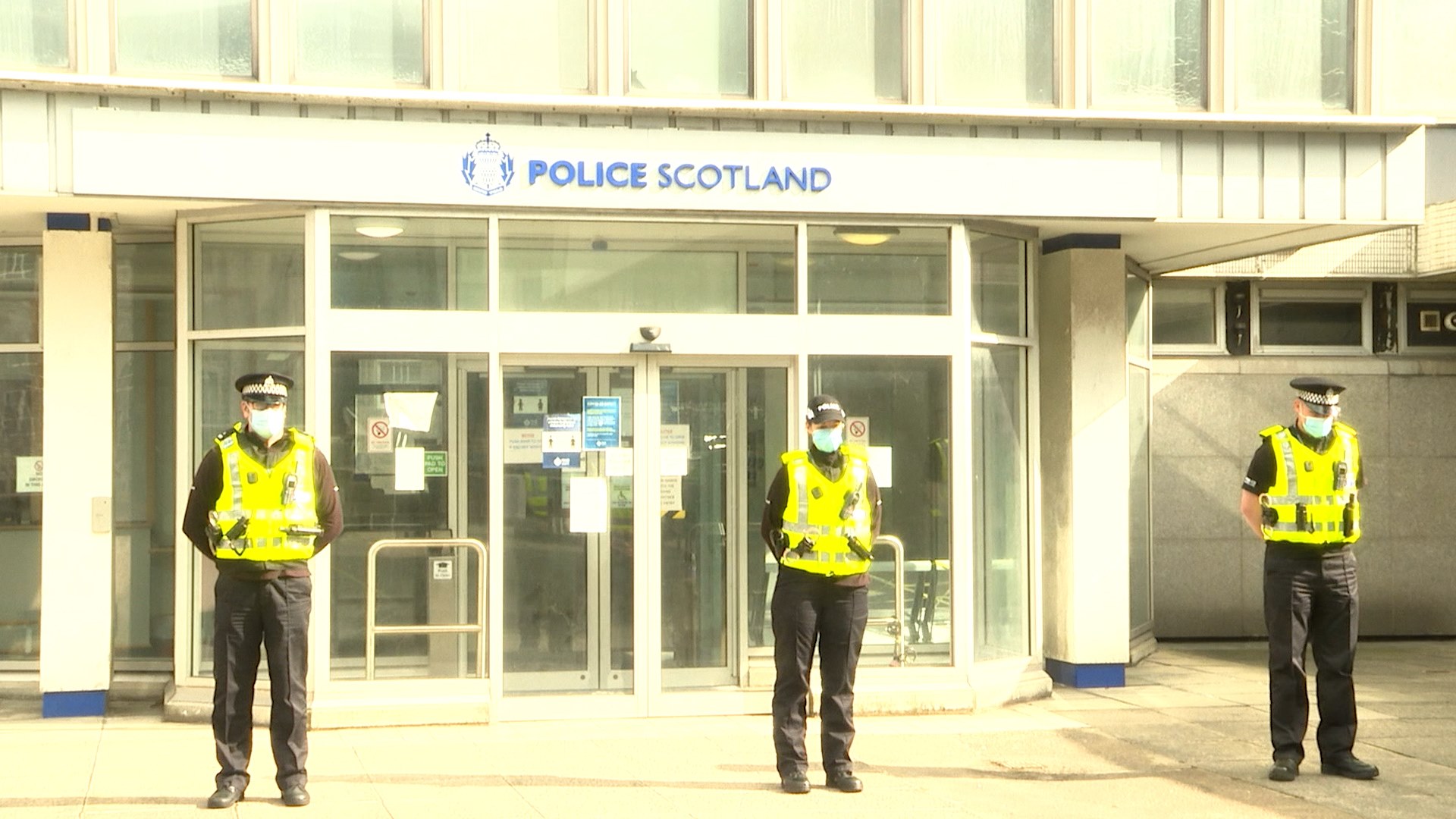 Police officers in Aberdeen observed the minute of silence.