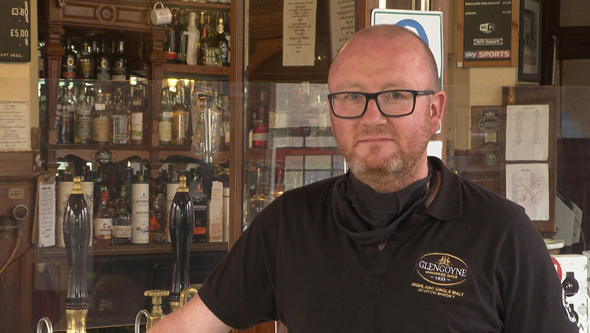 Kevin McGhee inside The Athletic Arms pub in Edinburgh.