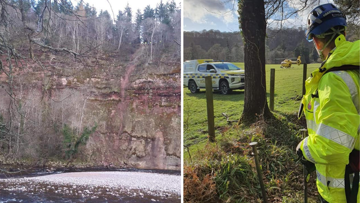 Owner trapped on cliffs after trying to rescue pet dog