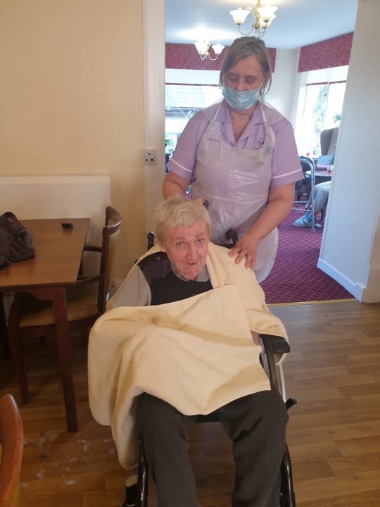 Home comforts as pensioners enjoy makeshift salon
