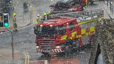 Chimney falls off roof as high winds hit parts of Scotland