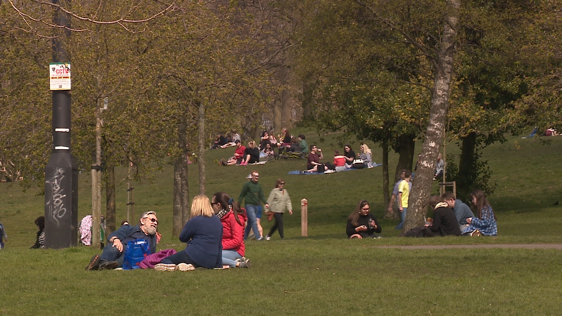 Kelvingrove Park: Scots gathered in the sunshine on Friday.