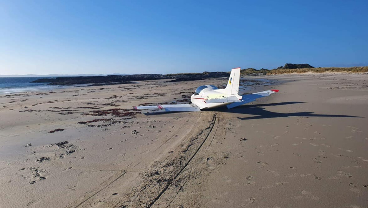 Light aircraft pilot forced to make emergency landing on beach