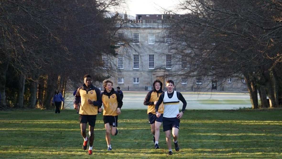 Gordonstoun: Students took part in an early morning run.