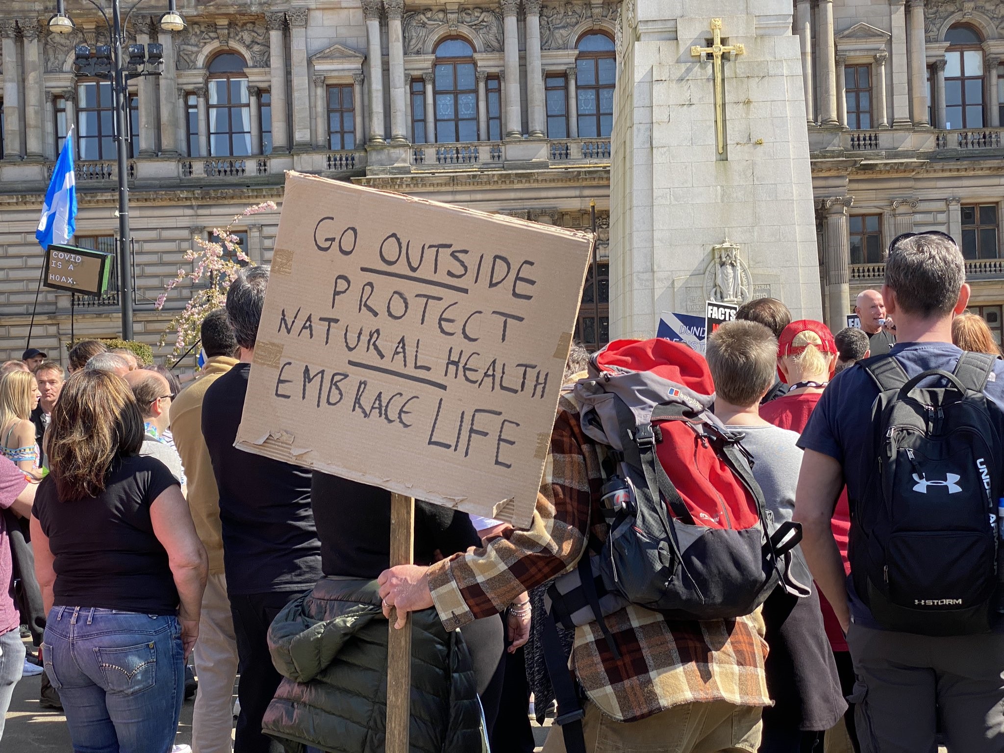 Anti-lockdown protest George Square Glasgow, April 24, 2021 (Neil Scott)