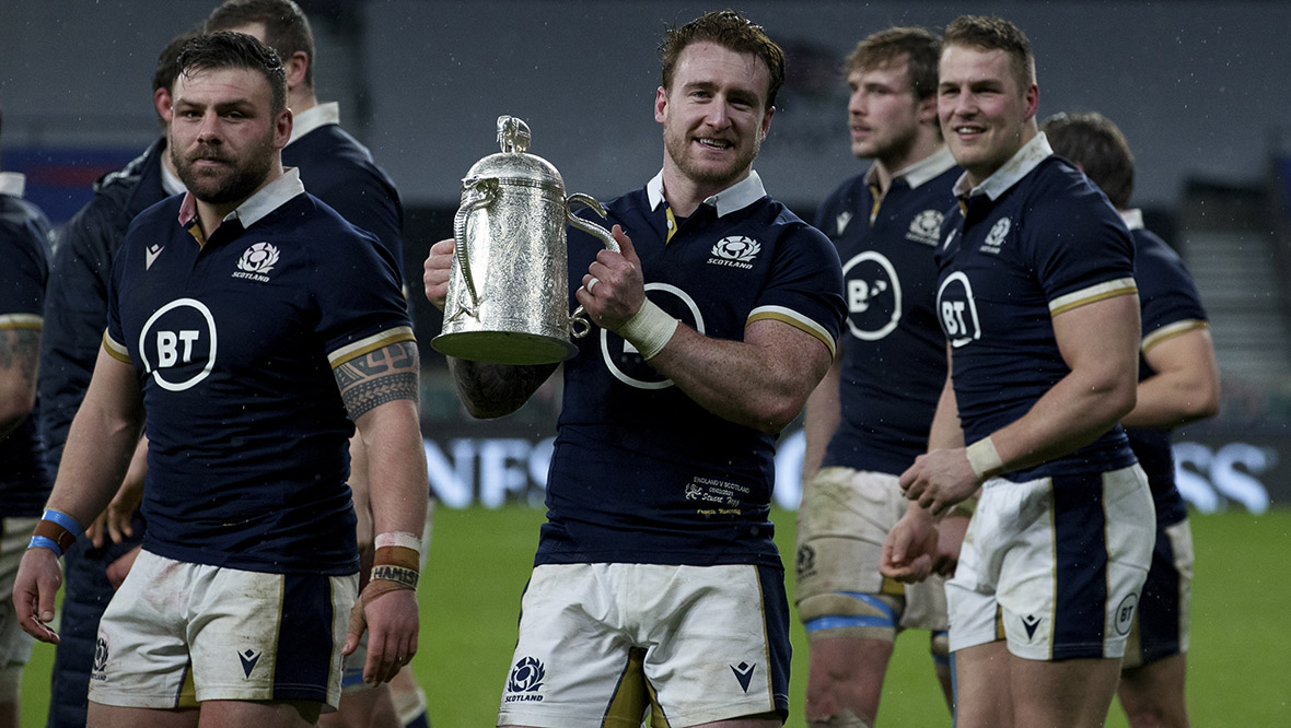 Calcutta Cup: Stuart Hogg after victory at Twickenham in 2021.