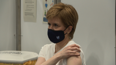 ‘Emotional moment’: Sturgeon receives first dose of vaccine
