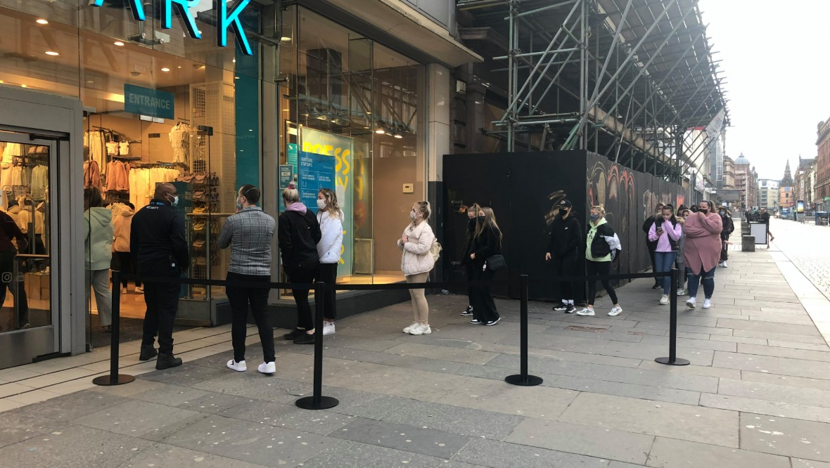 Primark: On Monday, one shopper was waiting from 4.30am to get into Glasgow's Argyle Street store.