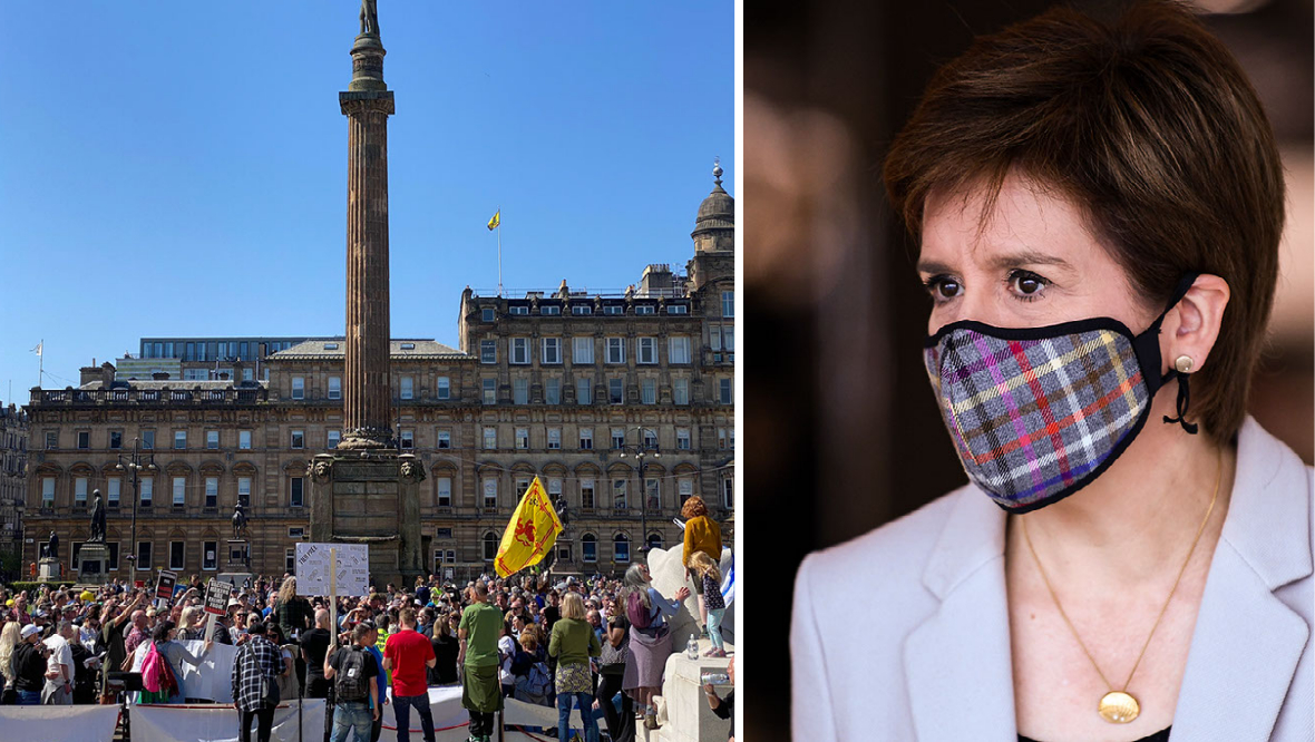 Nicola Sturgeon condemns ‘upsetting’ anti-lockdown protest