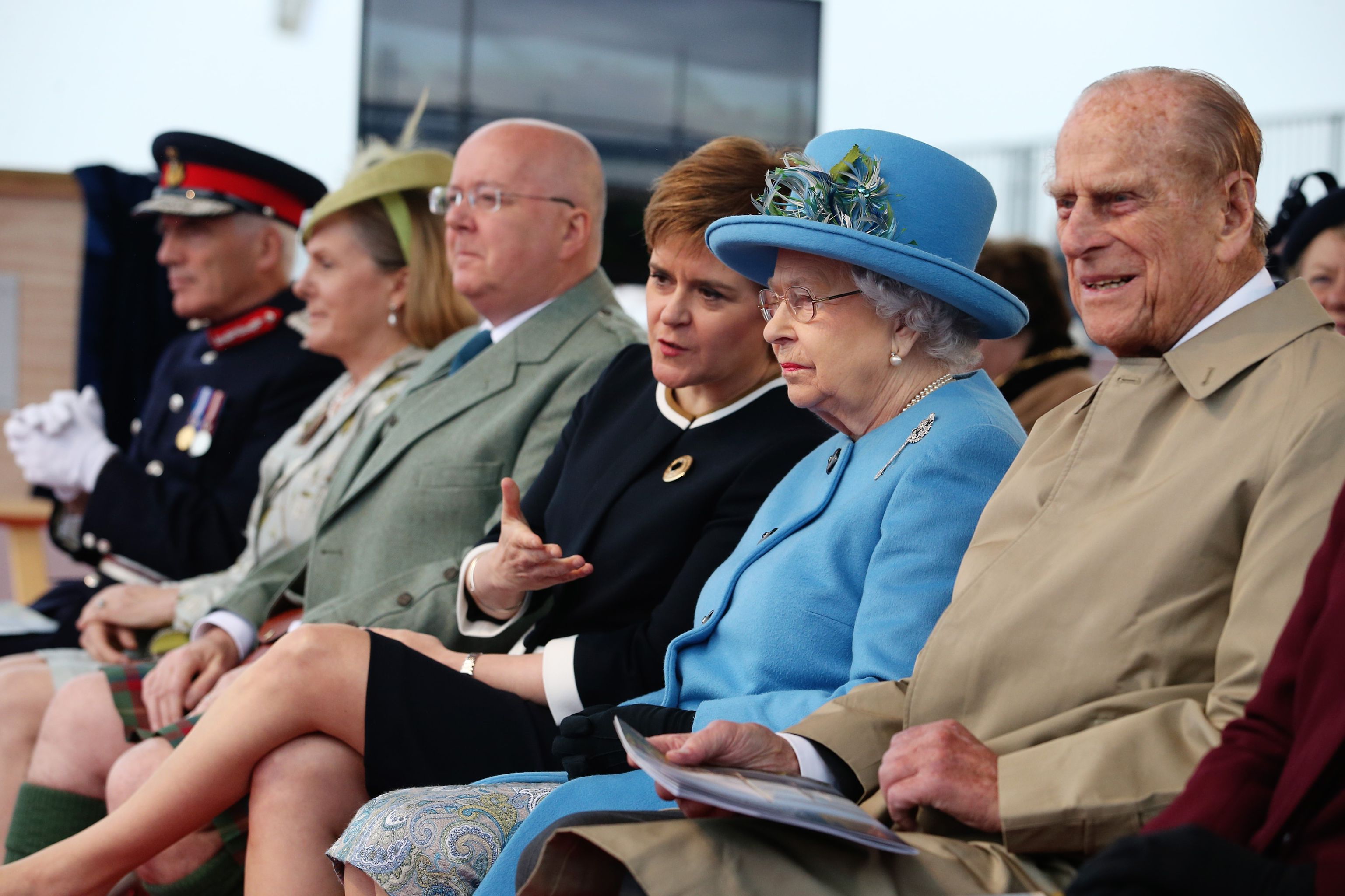 Queensferry Crossing: Prince Philip with The Queen and Nicola Sturgeon at the bridge's opening in 2017.