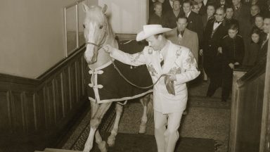 When Roy Rogers and Trigger the horse visited Glasgow hotel
