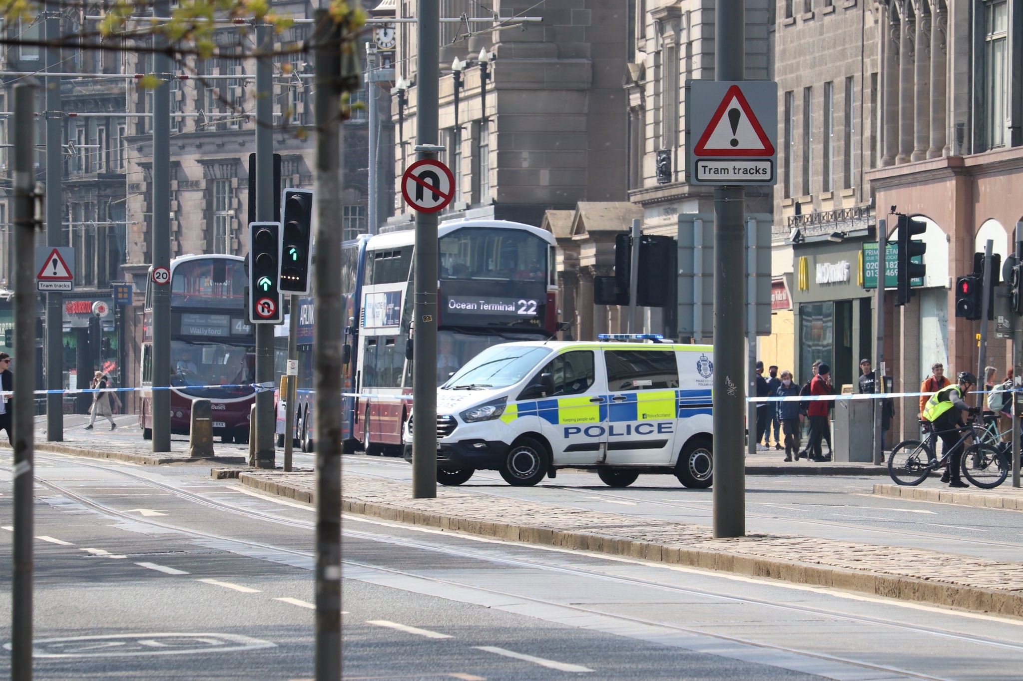 Edinburgh: Police have closed the street. (Matt Donlan)