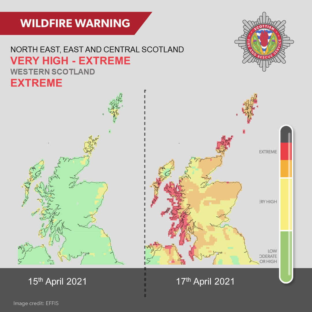 EFFIS Initial Spread Index forecast maps for April 13 - 17.