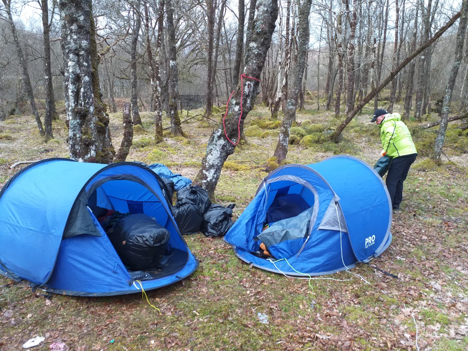 Abandoned camping gear left at a site. 