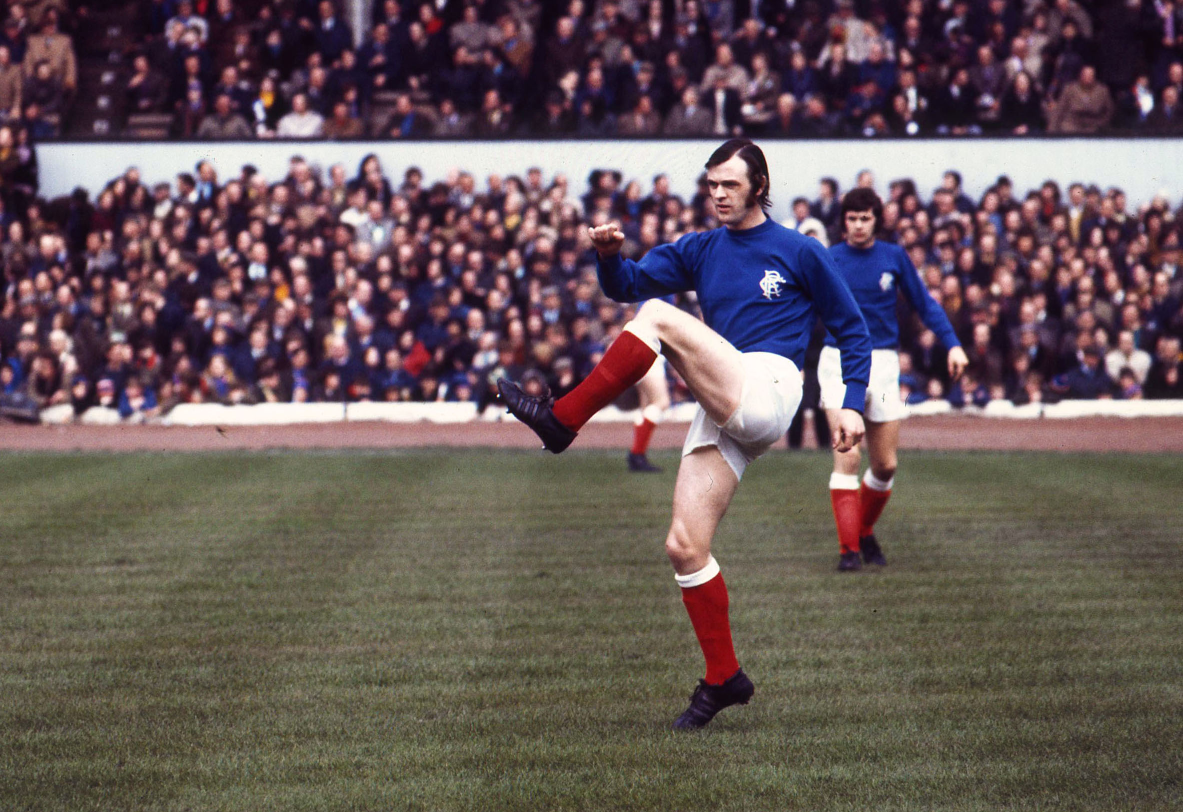 Willie Mathieson in action for Rangers during season 1972/73.