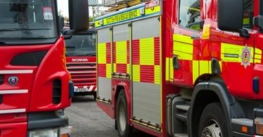 Two schoolboys referred after huge fire at derelict building at Sunbank Quarry in Lossiemouth