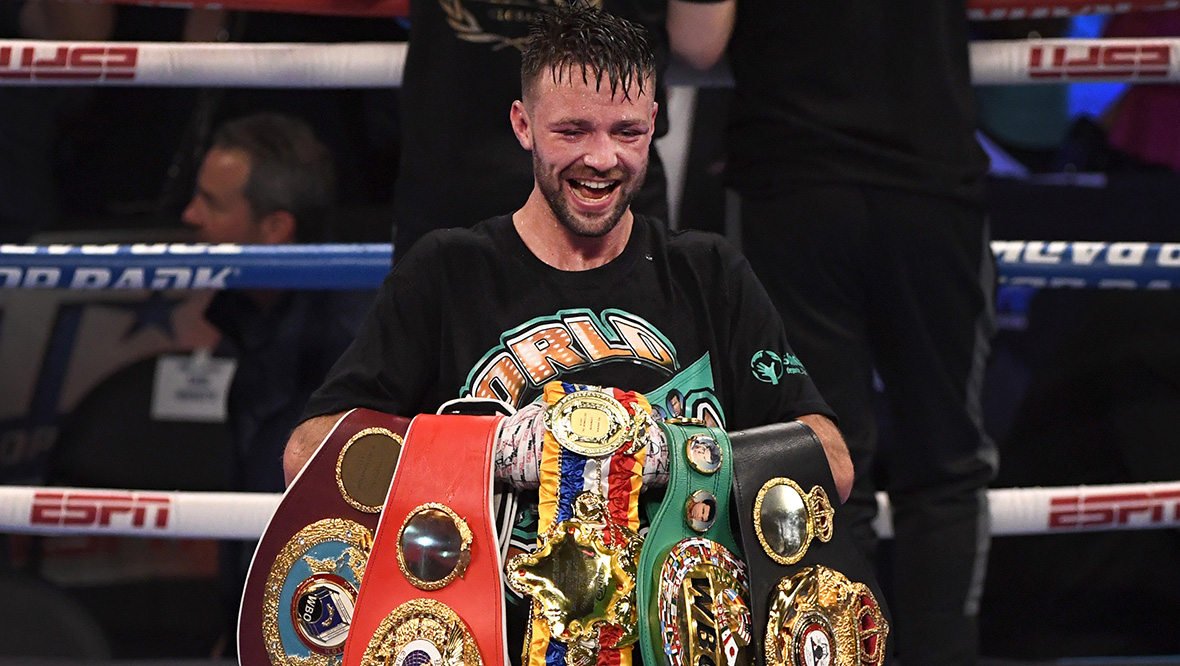 Josh Taylor took ownership of all the belts in his weight division.  (Photo by David Becker / Getty Images)