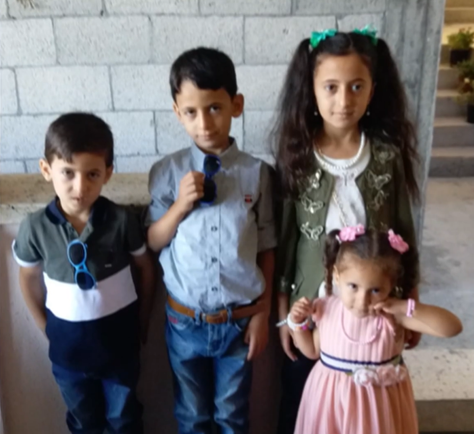 Doa'a Ahmed's nieces, and nephews in Gaza.
