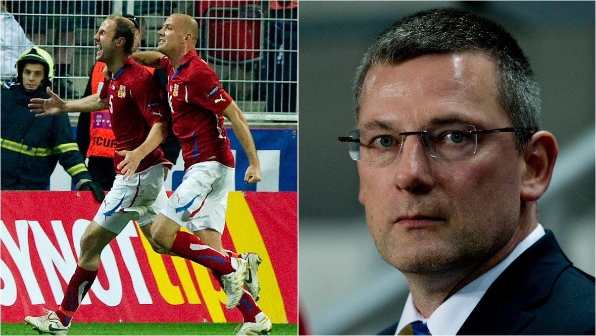 Roman Hubnik celebrates his goal in Prague - a match in which Scotland manager Craig Levein selected a 4-6-0 formation.