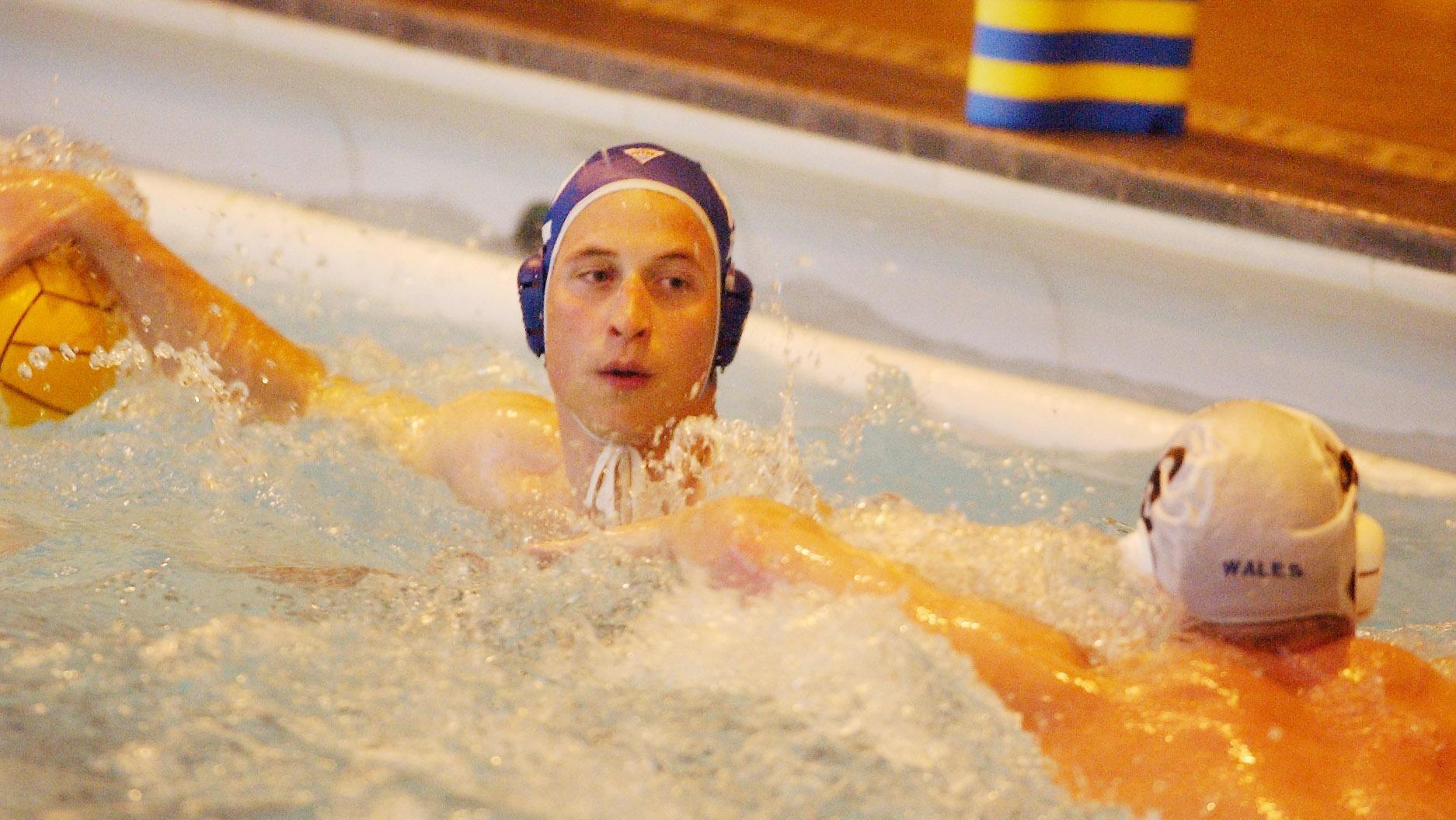 William representing the Scottish national universities water polo team in the annual Celtic Nations tournament in 2004 (PA)