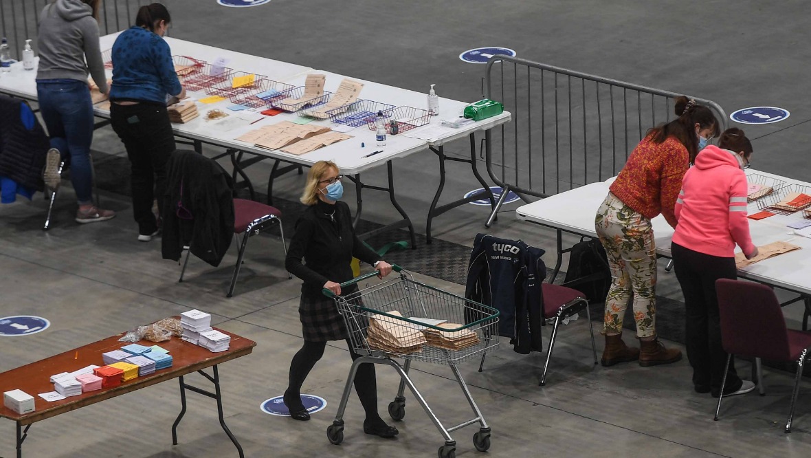 Ballots are counted in Aberdeen after Scotland went to the polls.