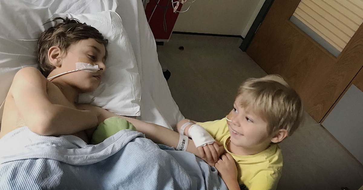 Leo with his brother Sam, who made a full recovery.