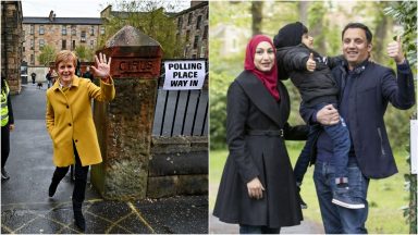 Party leaders vote in Scottish Parliament election