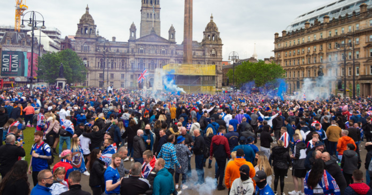 Man spat on police and shouted homophobic abuse at Rangers title party