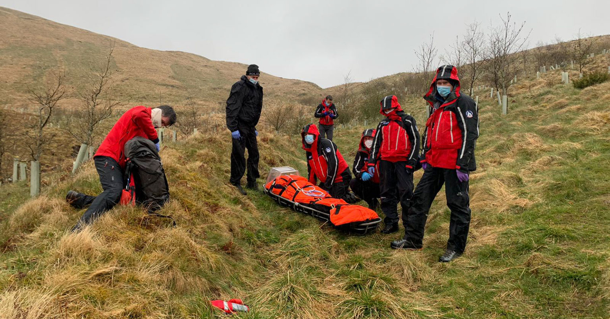Hill walker rescued and taken to hospital after fall