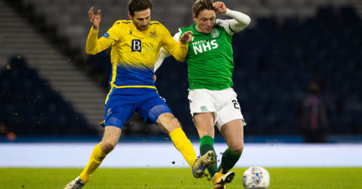 Scott Allan in action for Hibs against St Johnstone.