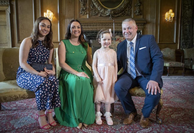 Mila Sneddon with her sister Jodi Sneddon, and mother and father Lynda and Scott Sneddon 