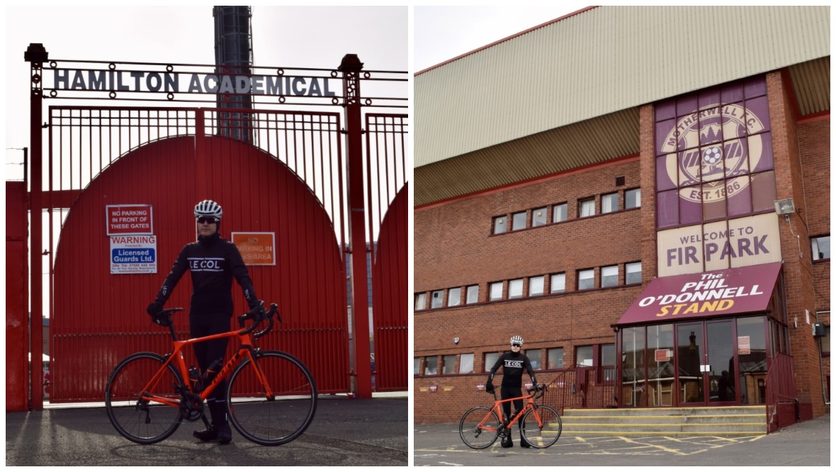 Football fan aims to cycle to all SPFL stadiums for charity