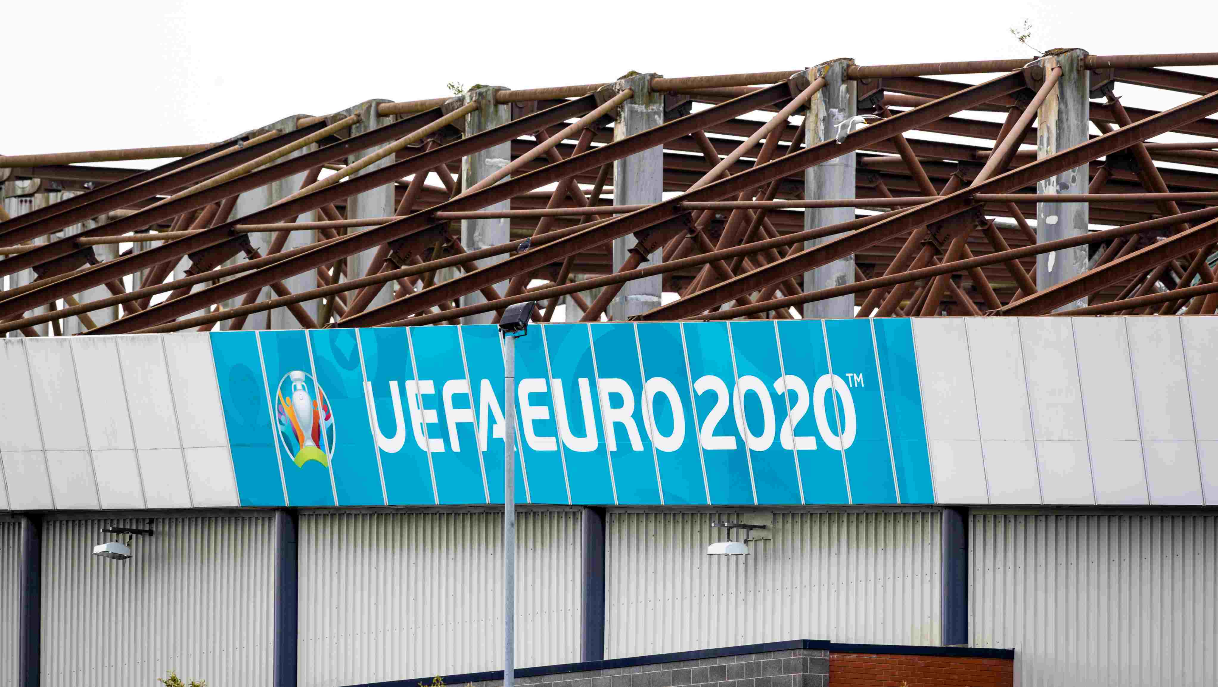 Euro 2020 banners decorate Hampden.