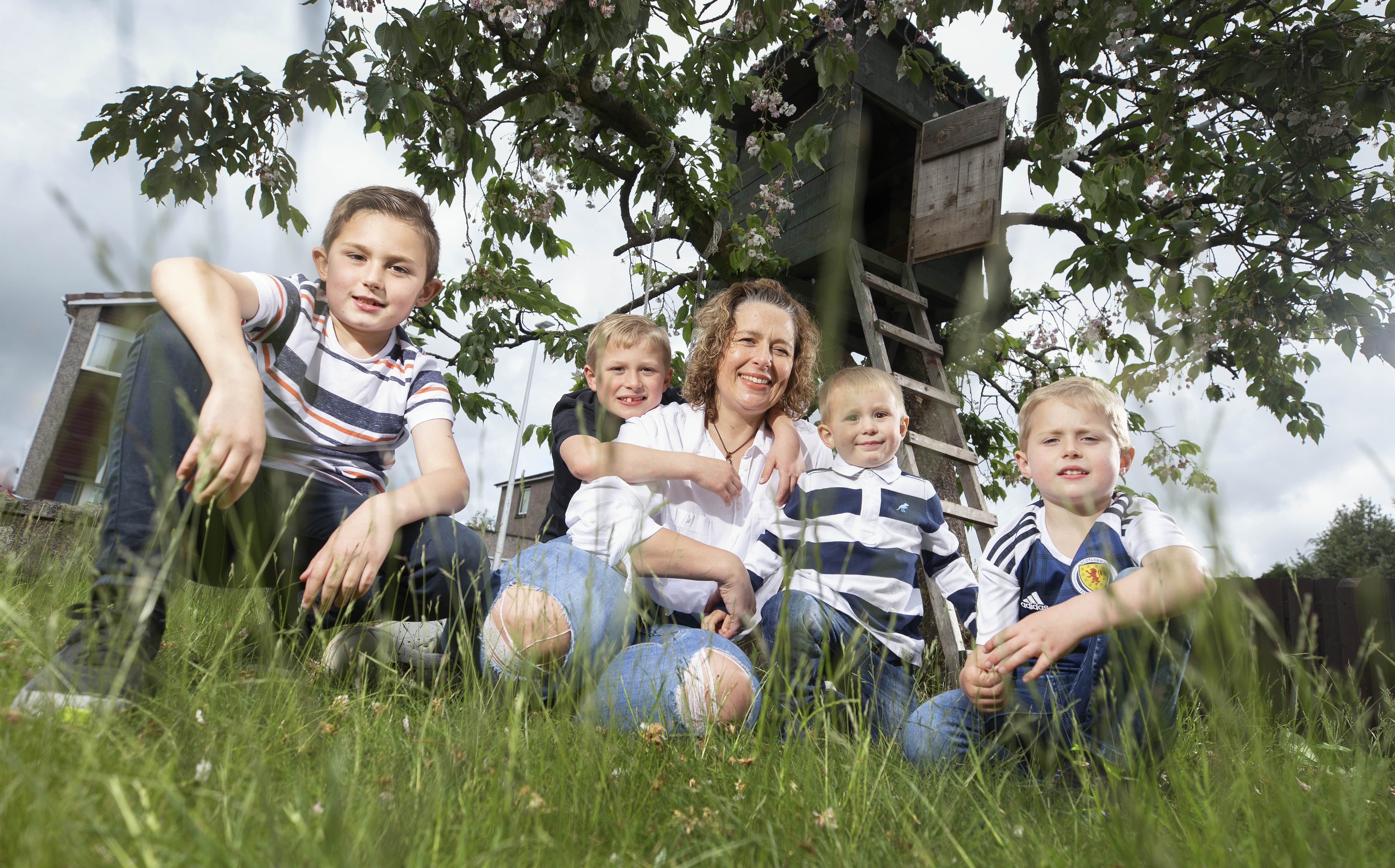  Lynsey Ritchie at home with her boys Odhran, Darragh, Brodie and Cailean.