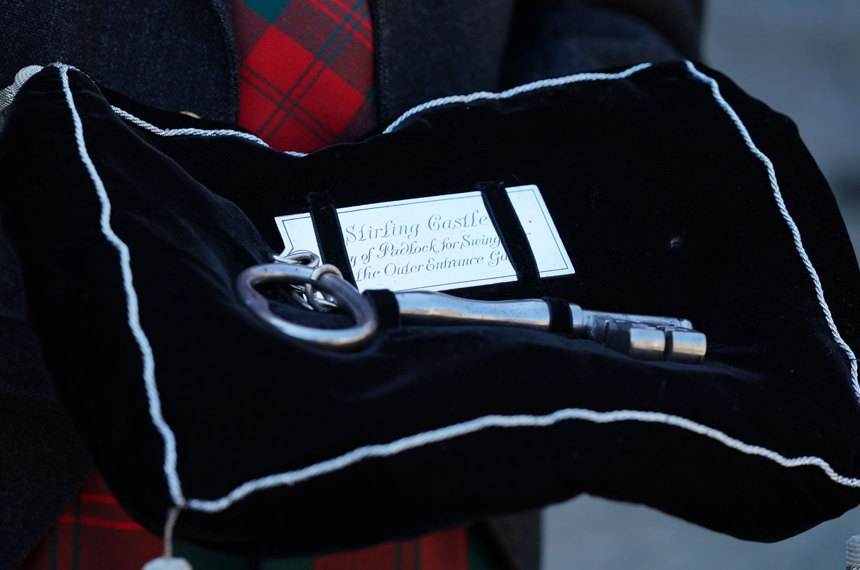 The key to Stirling Castle is held ahead of the Queen’s arrival (Andrew Milligan/PA)