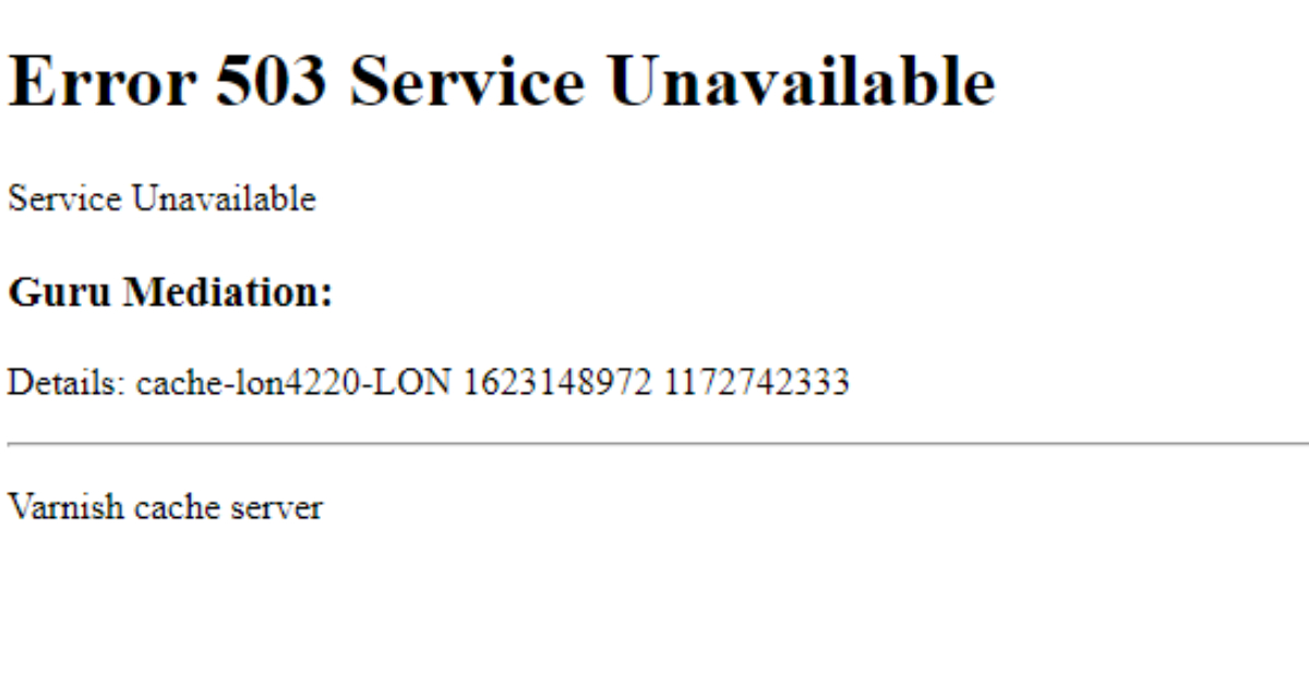 The error code displayed on the gov.uk website