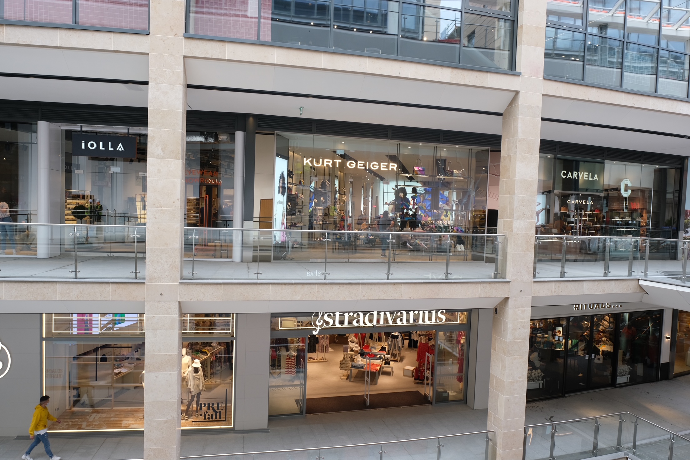 Inside the transformed shopping centre.