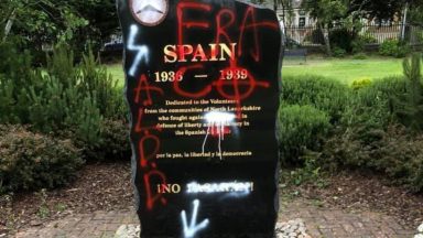 Spanish Civil War memorial vandalised with graffiti