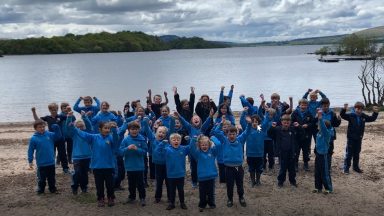 Primary pupils burst into song on banks of Loch Lomond