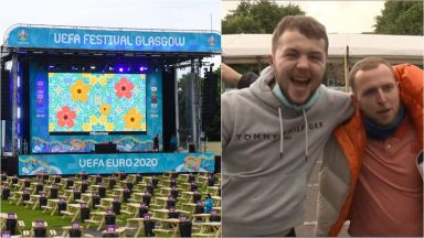 Supporters gather as Glasgow Euro 2020 fan zone opens