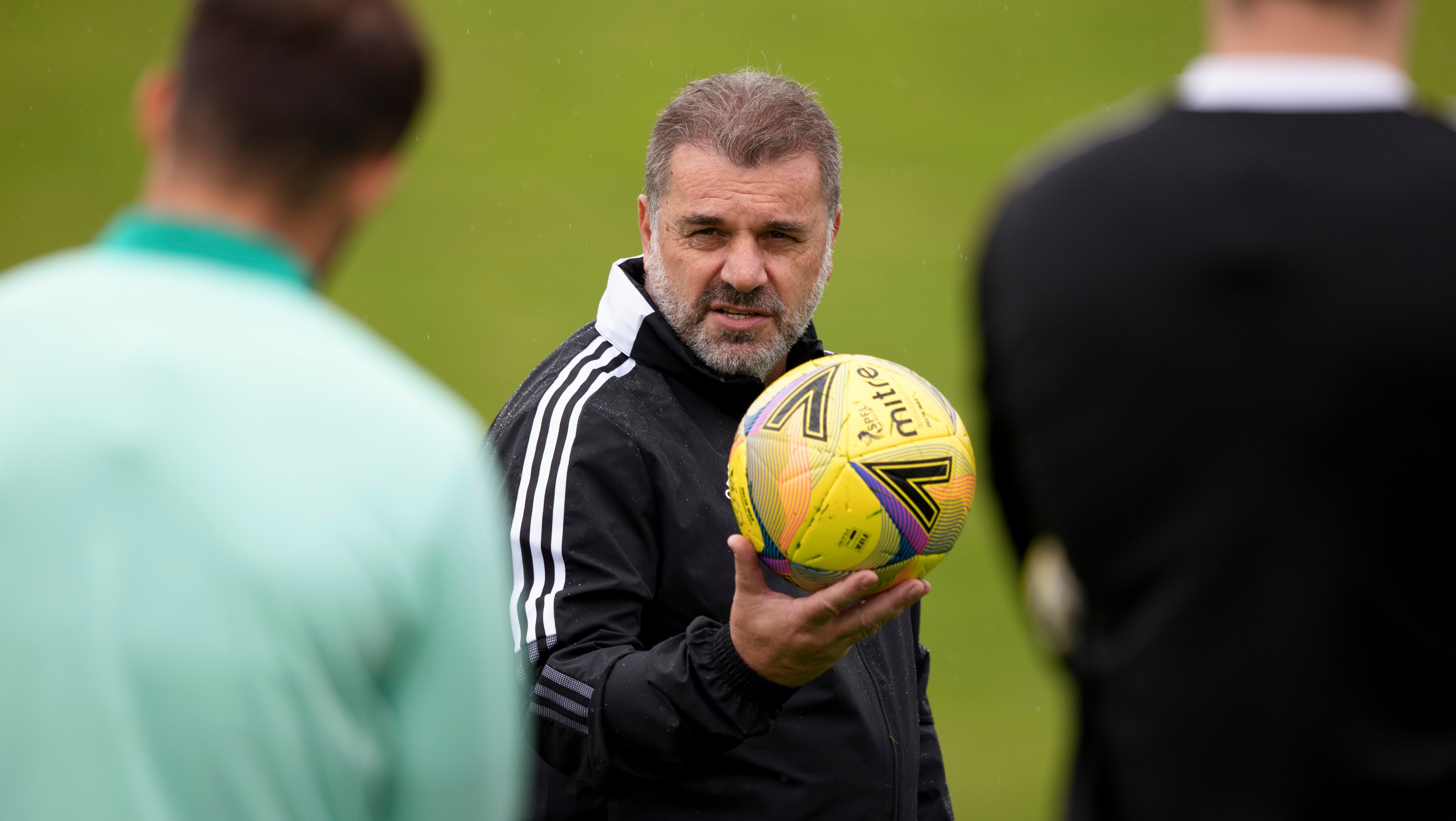 New Celtic manager Ange Postecoglou takes his first Celtic training session at Lennoxtown. (Photo by Craig Williamson / SNS Group)