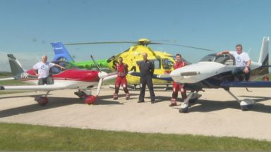 Pilots touch down after flying high for air ambulance fundraiser