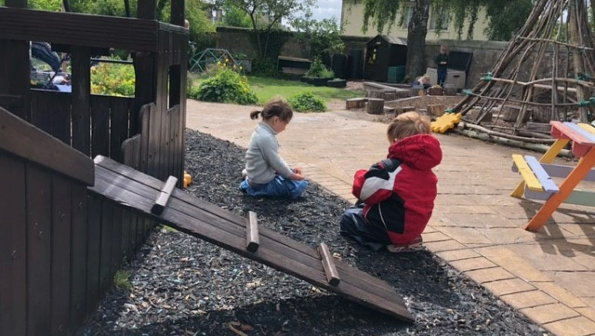 Children play at Wester Coates nursery in Edinburgh.